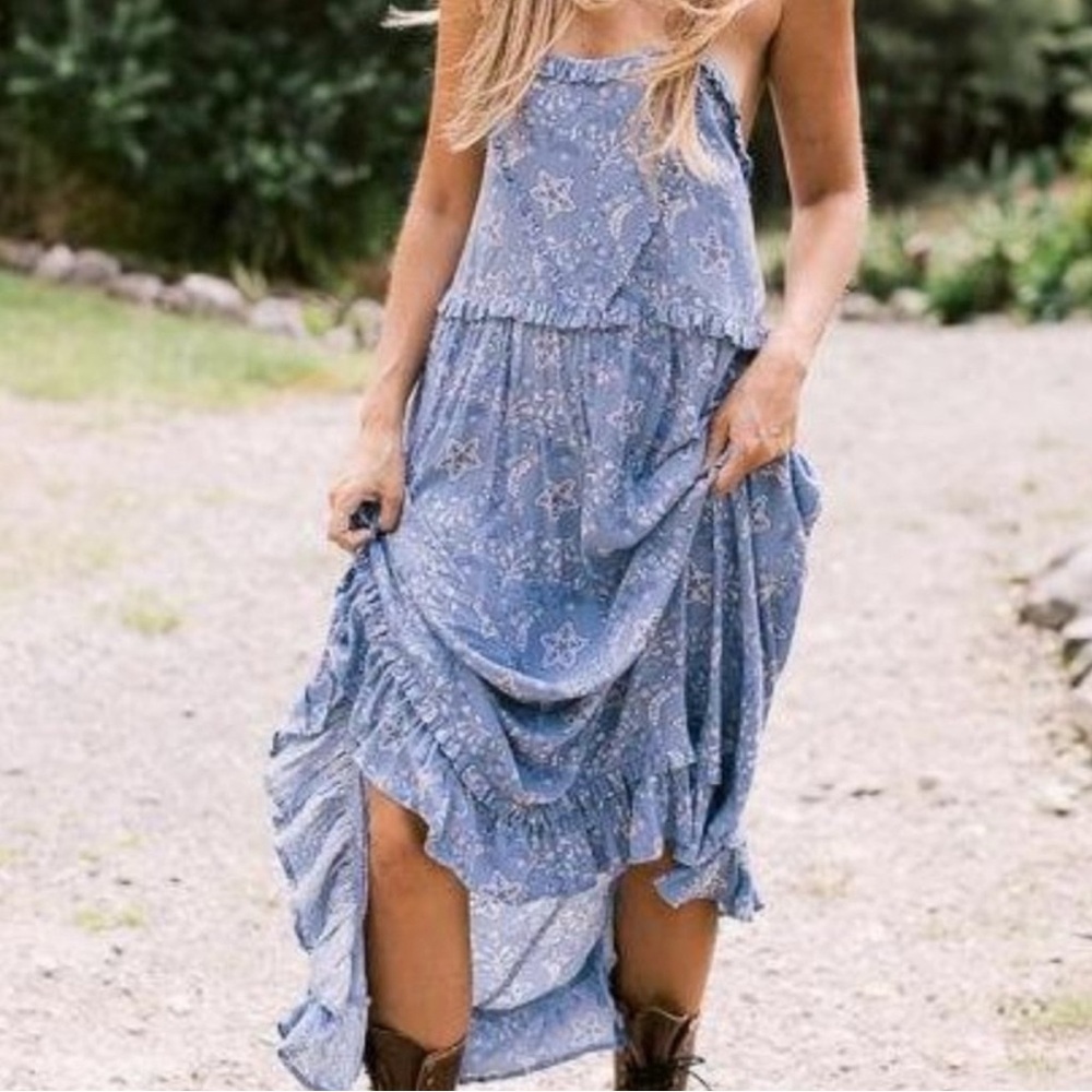 Spell Celestial Midi Dress in Chambray, Large